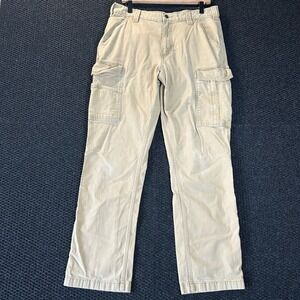Carhartt Men Relaxed Fit Cargo Work Pants Khaki Tan 34x32 Rugged Flex
